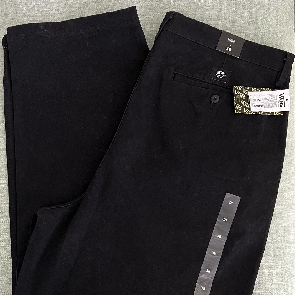 NEW! VANS VN0A7RPABLK Relaxed Authentic Black Trousers Womens Size 38 Ne…